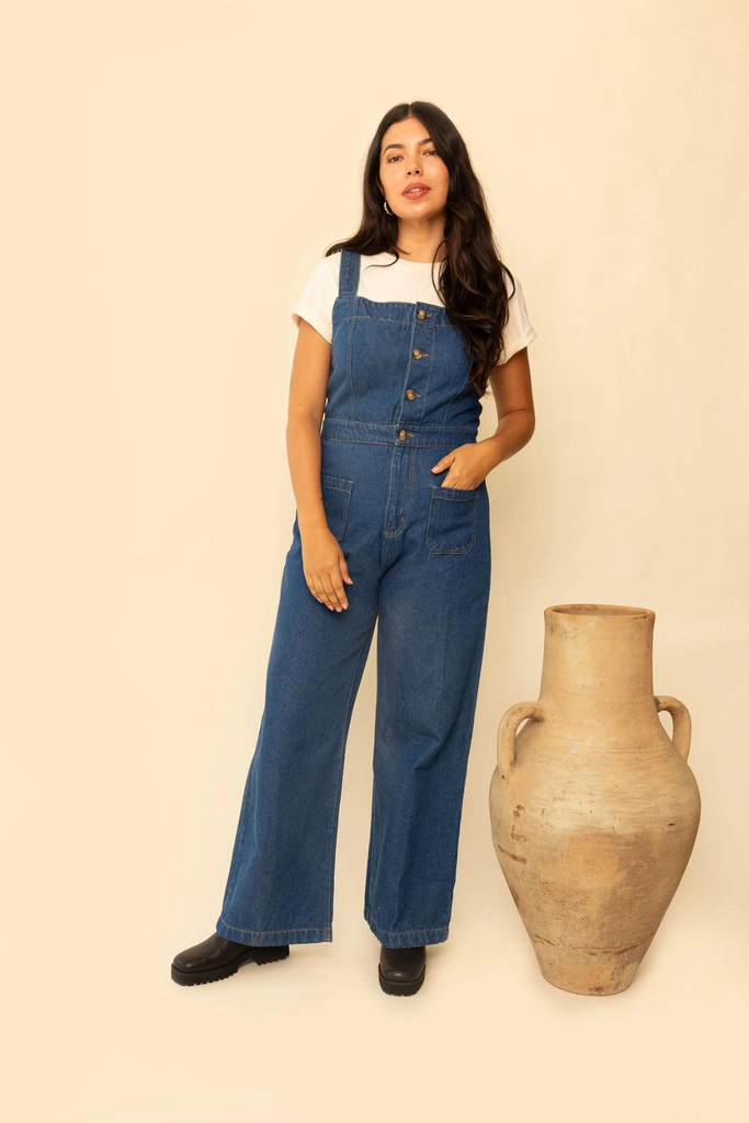 Whimsy + Row Grace Jumpsuit in Dark Denim at Parc Shop