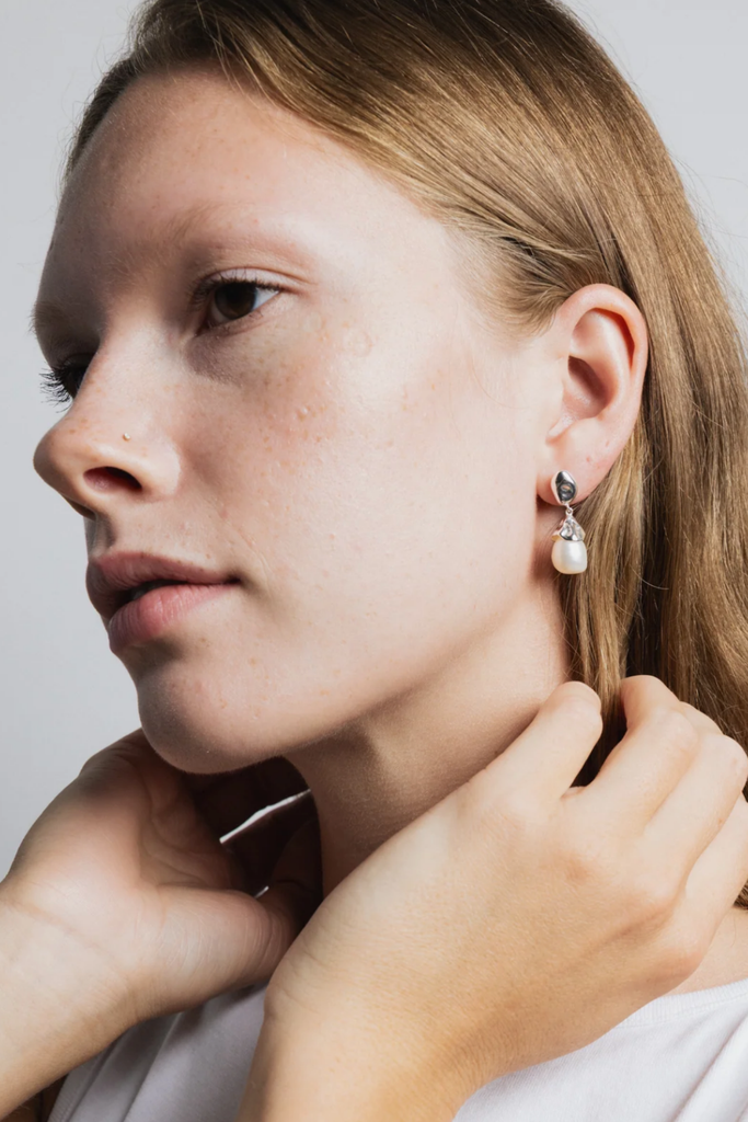 Wolf Circus Pearl Drop Earrings in Sterling Silver at Parc Shop | Minneapolis, MN