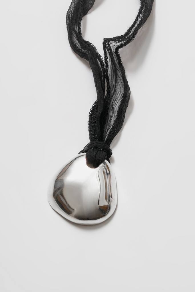 Wolf Circus Petal Necklace in Black Silk Cord at Parc Shop