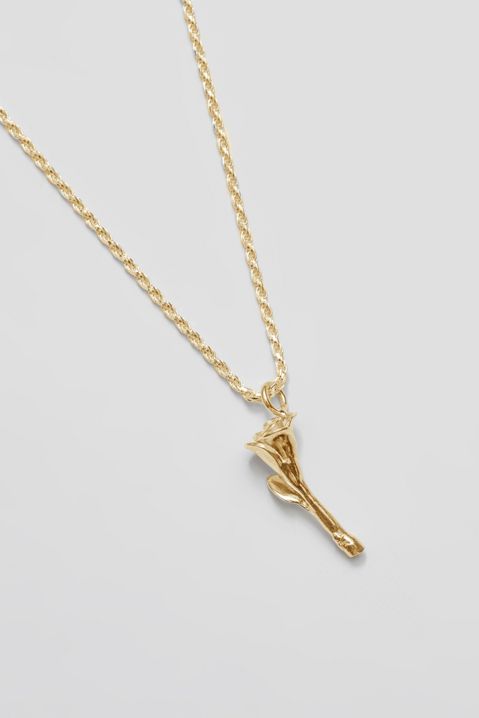 Wolf Circus Rose Charm Necklace in gold at Parc Shop