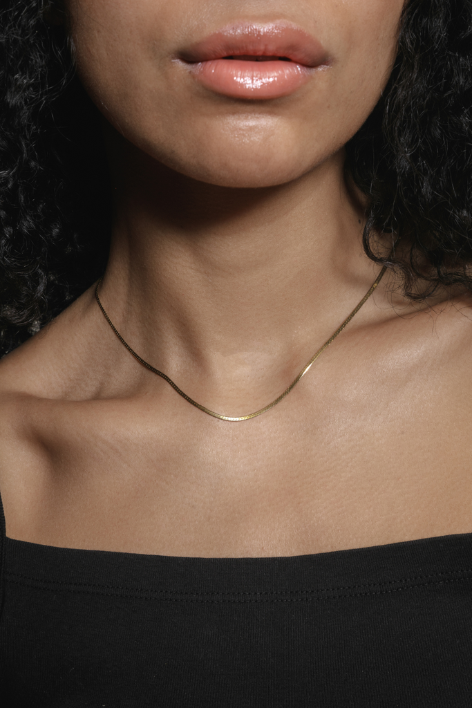 Wolf Circus Thin Herringbone Necklace in Gold at Parc Shop
