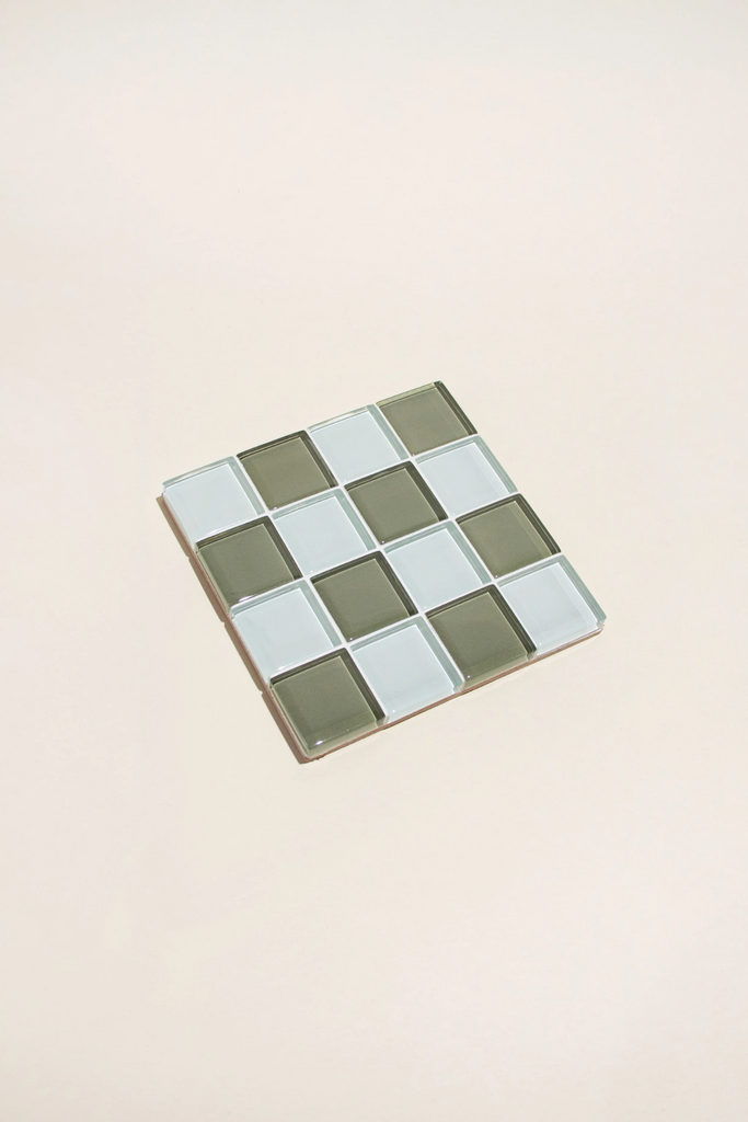 Subtle Art Studios - Glass Tile Coaster - Matcha Milk Chocolate - Parc Shop