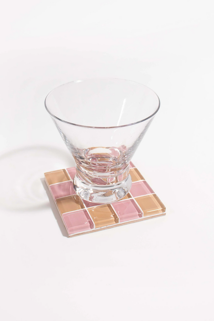 Subtle Art Studios - Glass Tile Coaster - Earthy Pink - Parc Shop