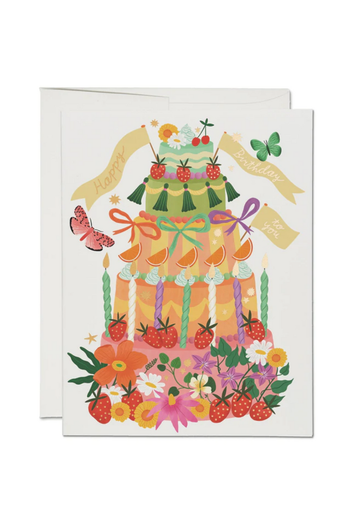 Red Cap Whimsical Cake  Card Parc Shop