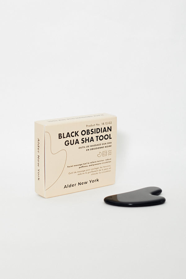 Alder New York Black Obsidian Gua Sha Tool Facial Face Massage Chinese Jade Rose Quartz Stroke Energy Flow Circulation - Parc Shop