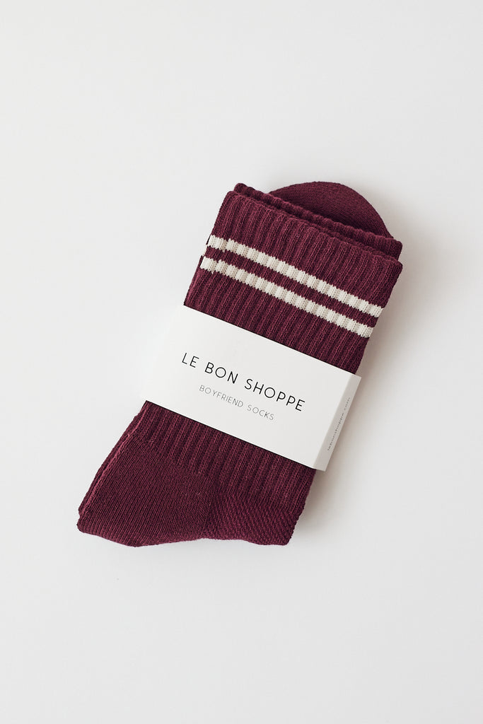 Le Bon Shoppe - Boyfriend Socks - Maroon - Parc Shop