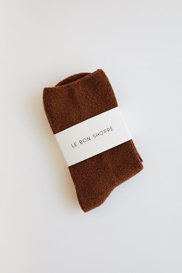 Le Bon Shoppe Cloud Socks Sepia Brown Super Soft Cozy Minimal Minimalist - Parc Shop