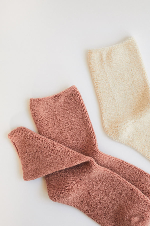 Le Bon Shoppe Cloud Socks Ecru White Off White Cream Minimal Minimalist Super Soft Cozy Socks - Parc Shop 