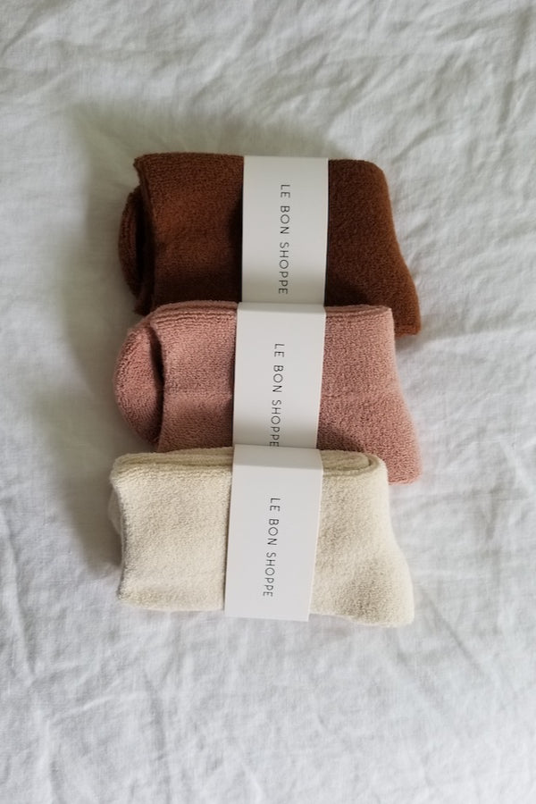 Le Bon Shoppe Cloud Socks Ecru White Off White Cream Minimal Minimalist Super Soft Cozy Socks - Parc Shop